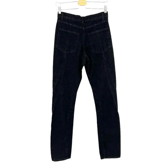 Zara The Panelled Slim High Rise Slim Fit 4-Pocket Jeans Black Denim Size US 2 - Picture 10 of 12